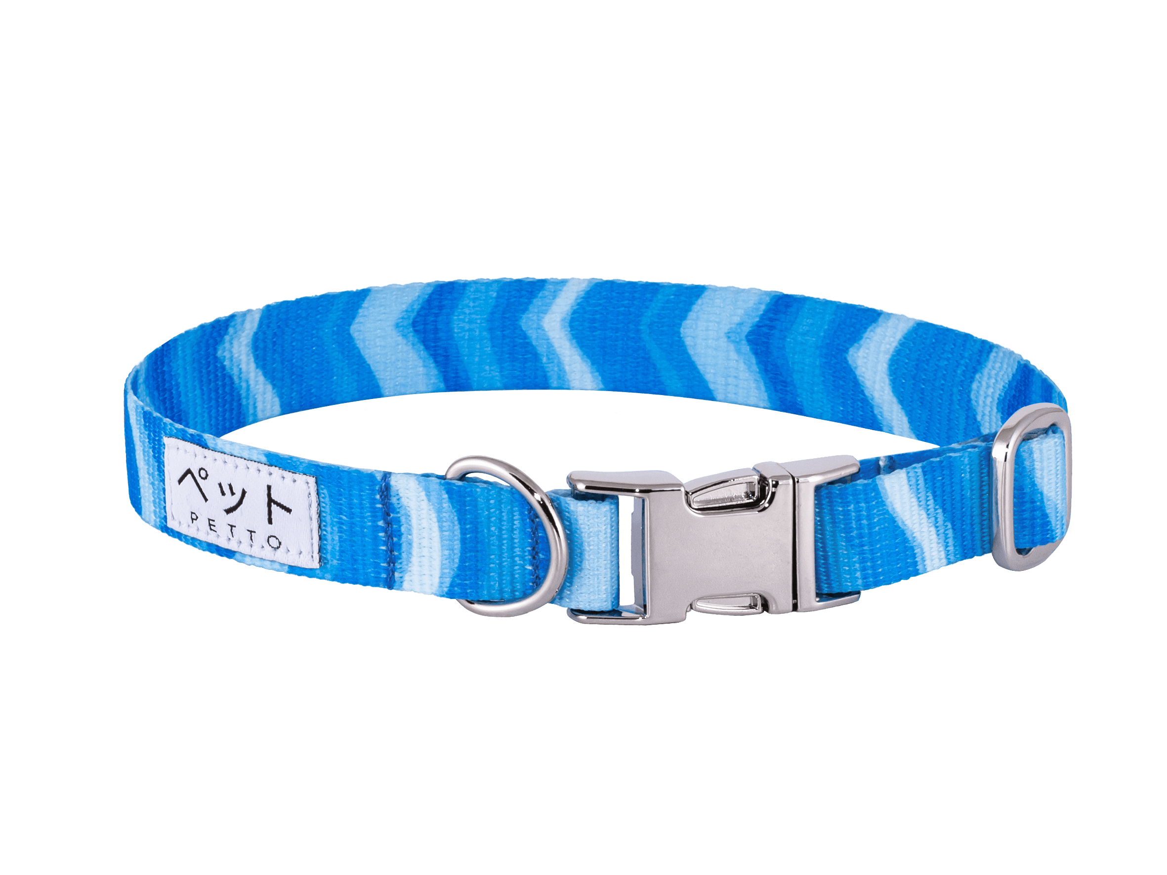 PETTO Obroża dla psa Eri Blue Waves / Silver - Petto - Premium gear for your dog and cat. European made