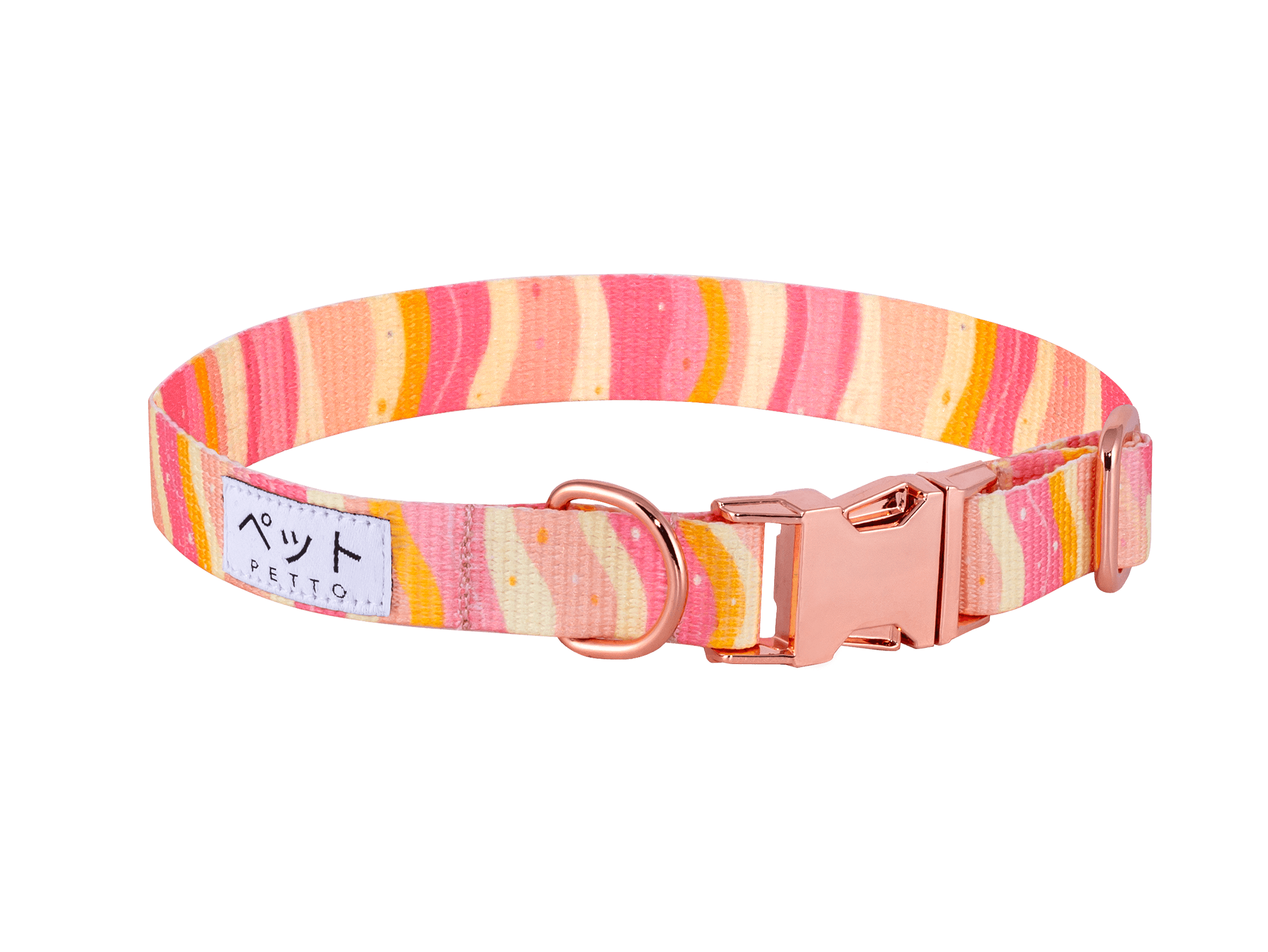 PETTO Obroża dla psa Eri Pink Waves / Rose Gold - Petto - Premium gear for your dog and cat. European made