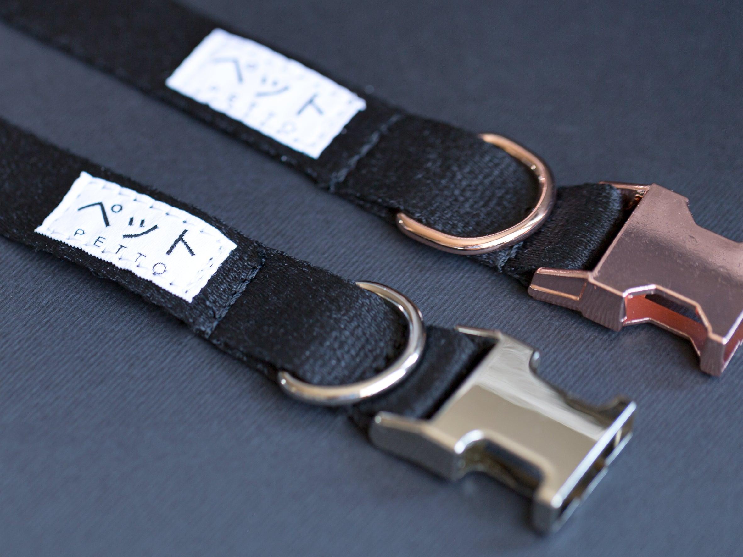 PETTO Obroża dla psa Eri Pastel Black / Rose Gold - Petto - Premium gear for your dog and cat. European made