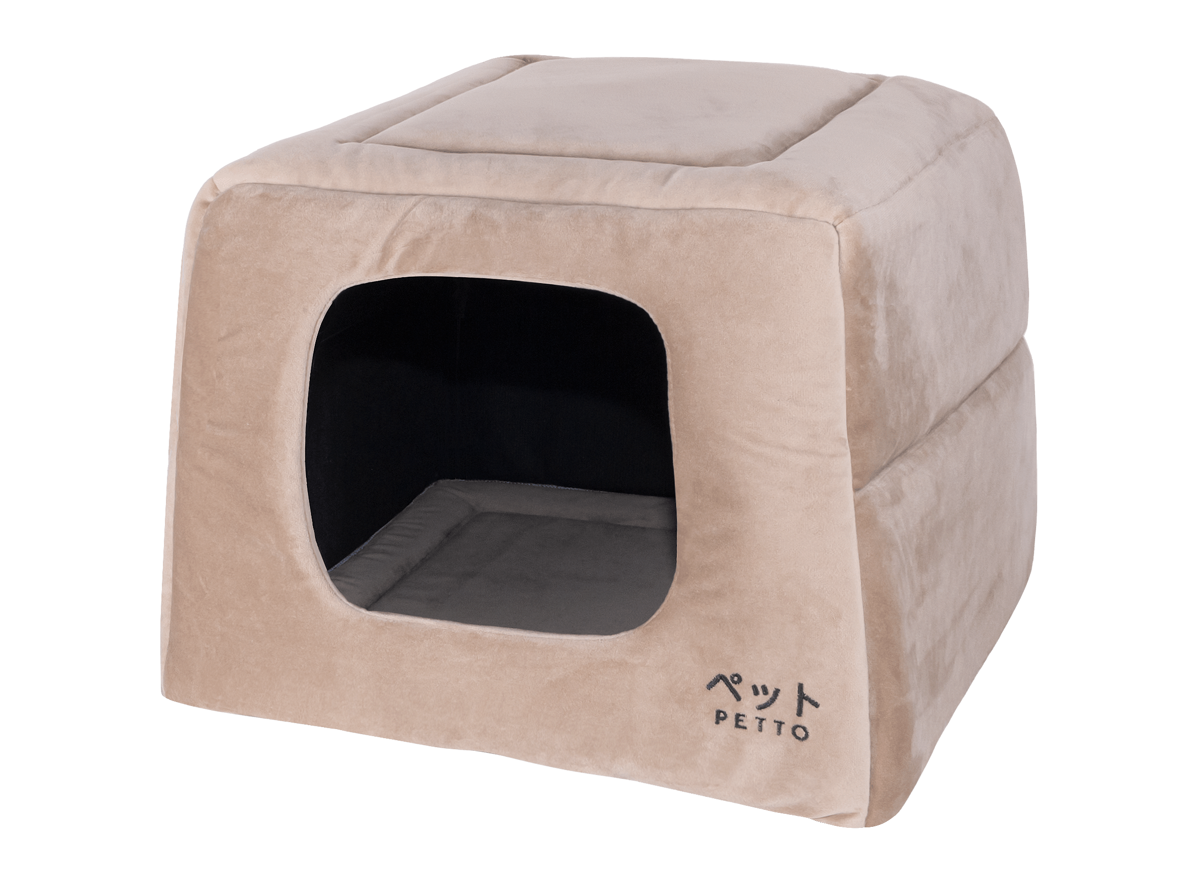 PETTO Domek legowisko 2w1 Uchi Velvet Beżowy - Petto - Premium gear for your dog and cat. European made