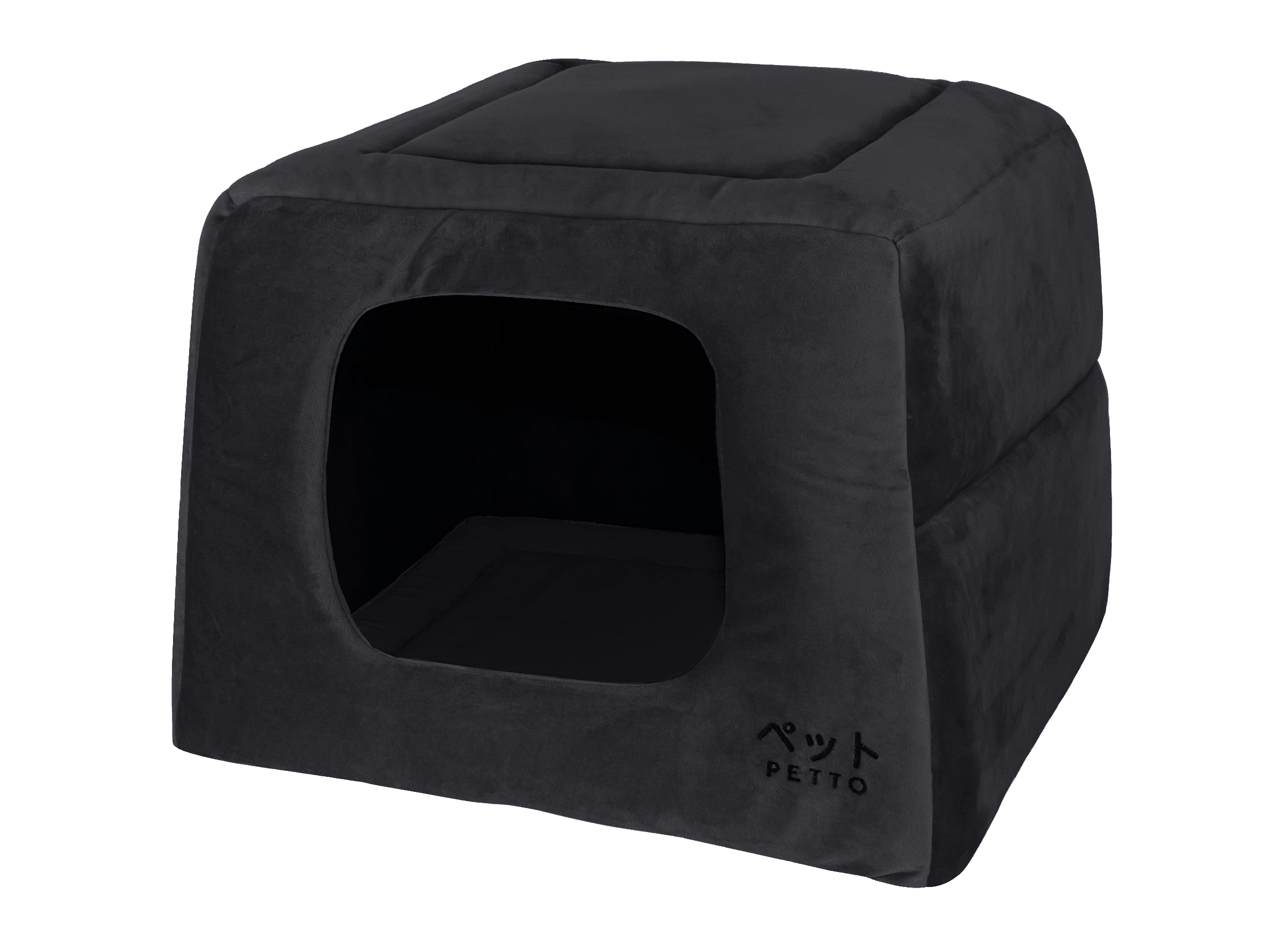 PETTO Domek legowisko 2w1 Uchi Velvet Czarny - Petto - Premium gear for your dog and cat. European made