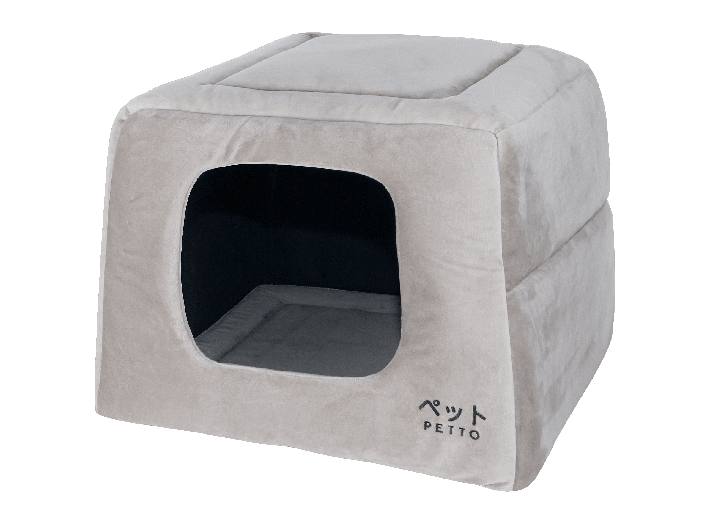PETTO Uchi 2in1 Velvet Domek legowisko Szary - Petto - Premium gear for your dog and cat. European made