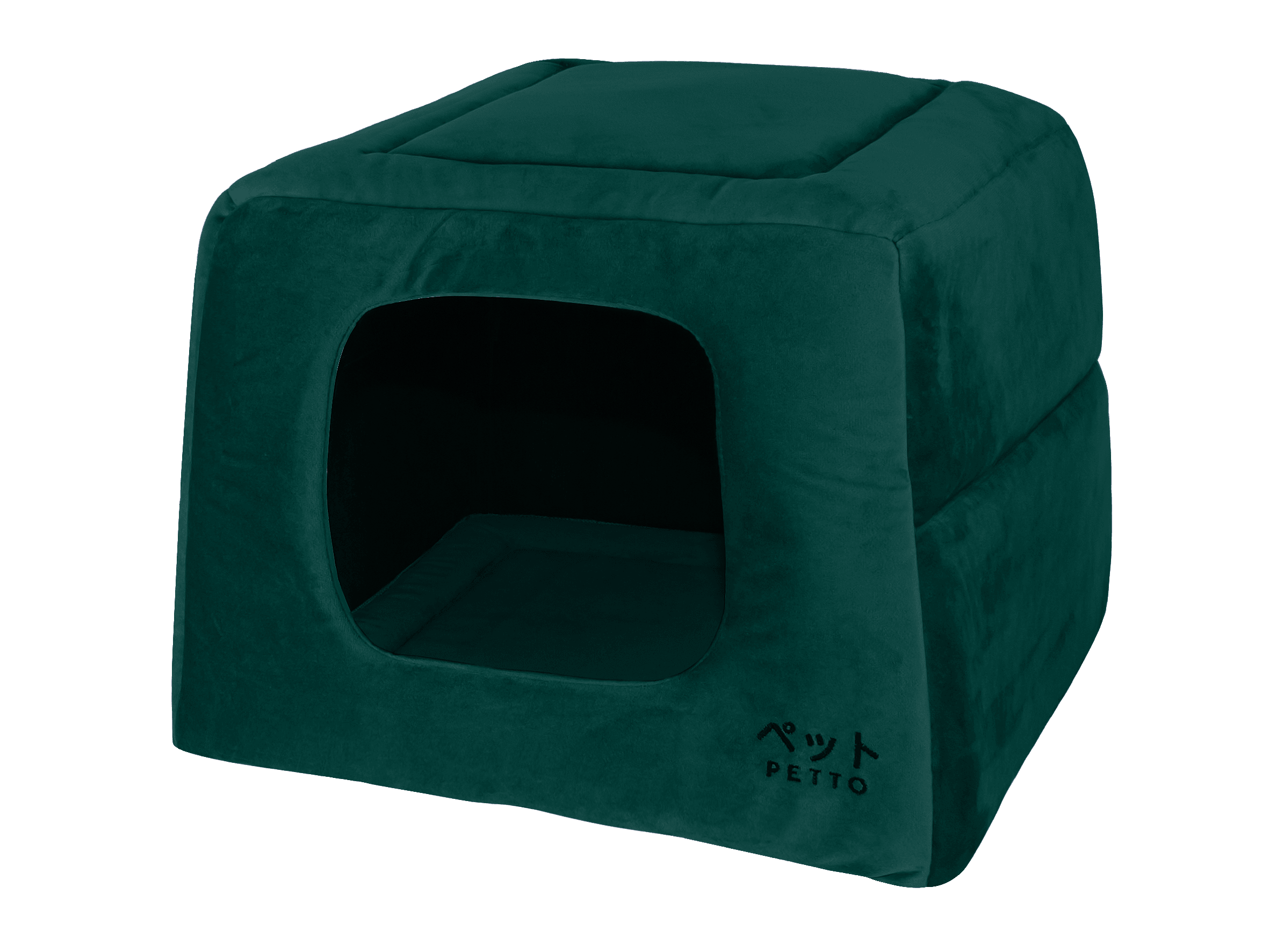 PETTO Domek legowisko 2w1 Uchi Velvet Ciemnozielony - Petto - Premium gear for your dog and cat. European made