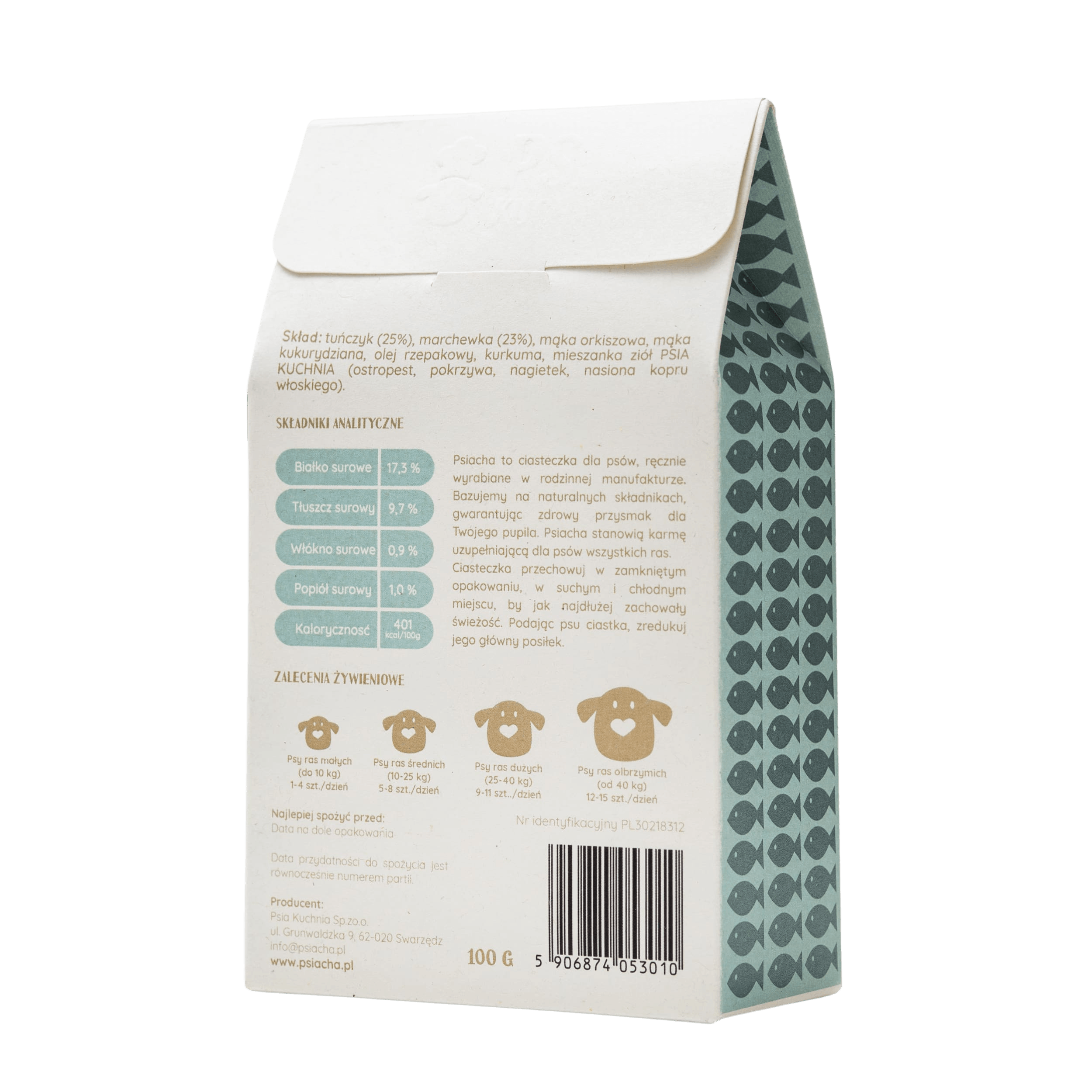 Psiacha z tuńczykiem 100g naturalne przysmaki dla psa
