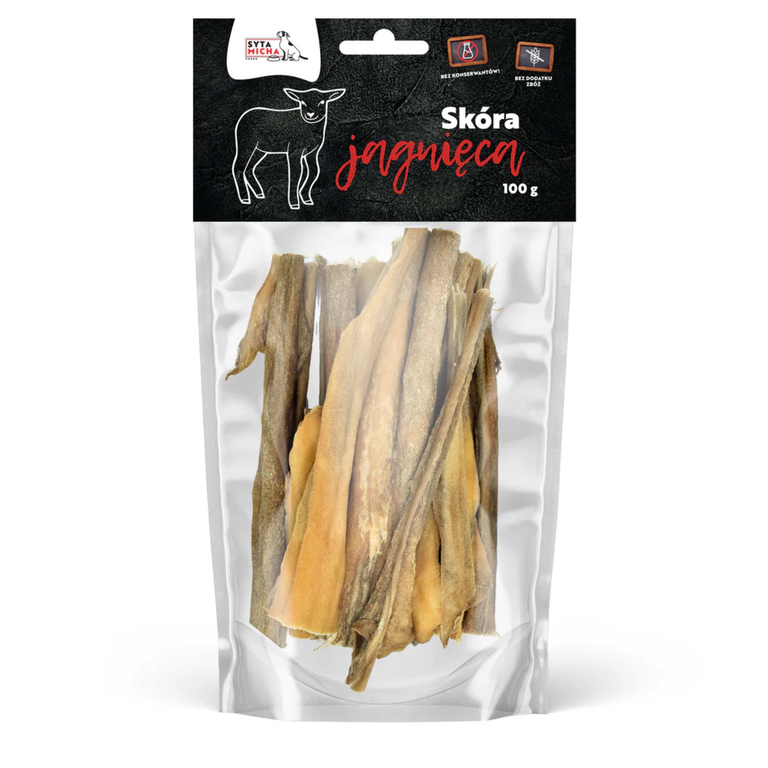 Syta Micha Suszona skóra jagnięca dla psa 100g