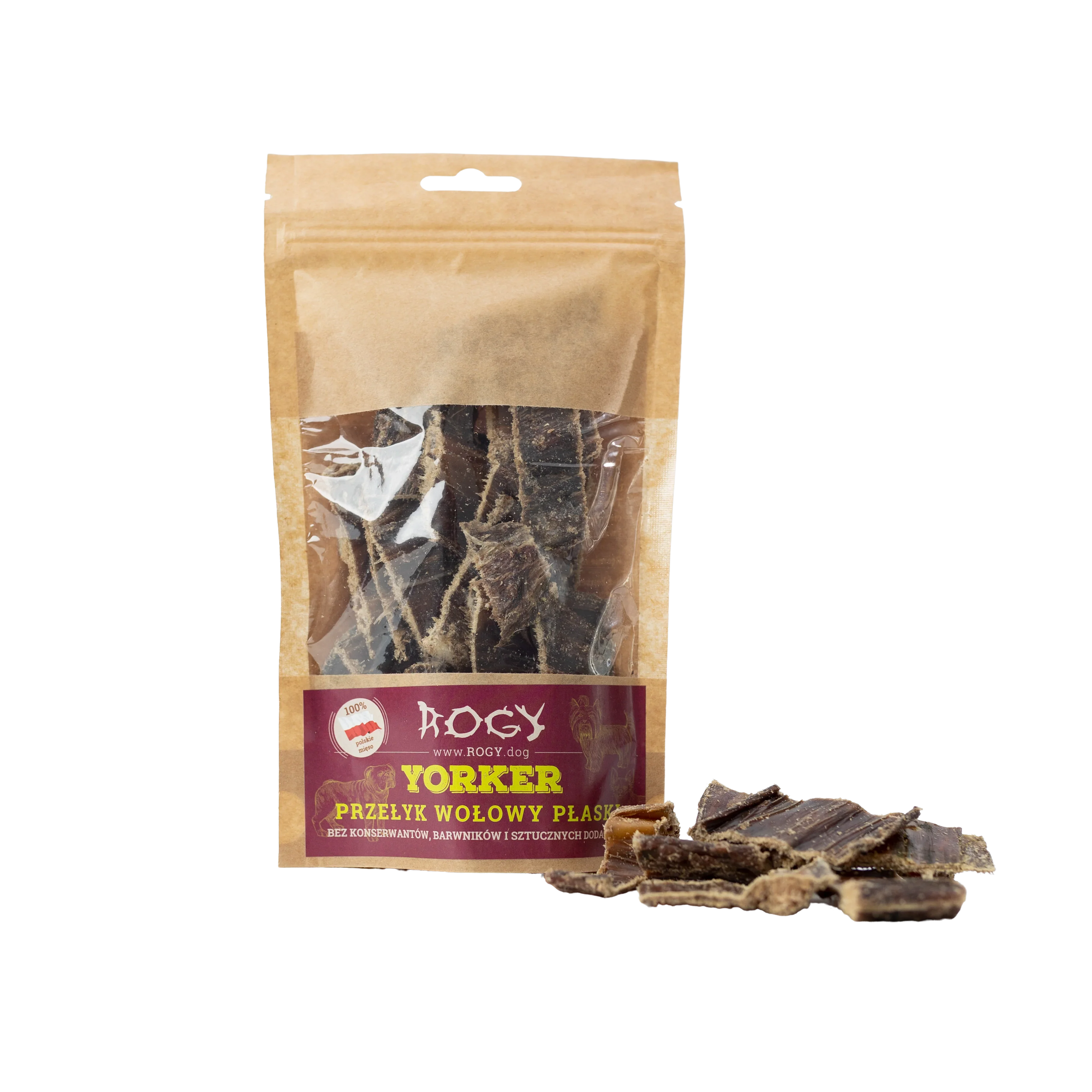 Rogy yorker přelýk hovězí plochý 80g