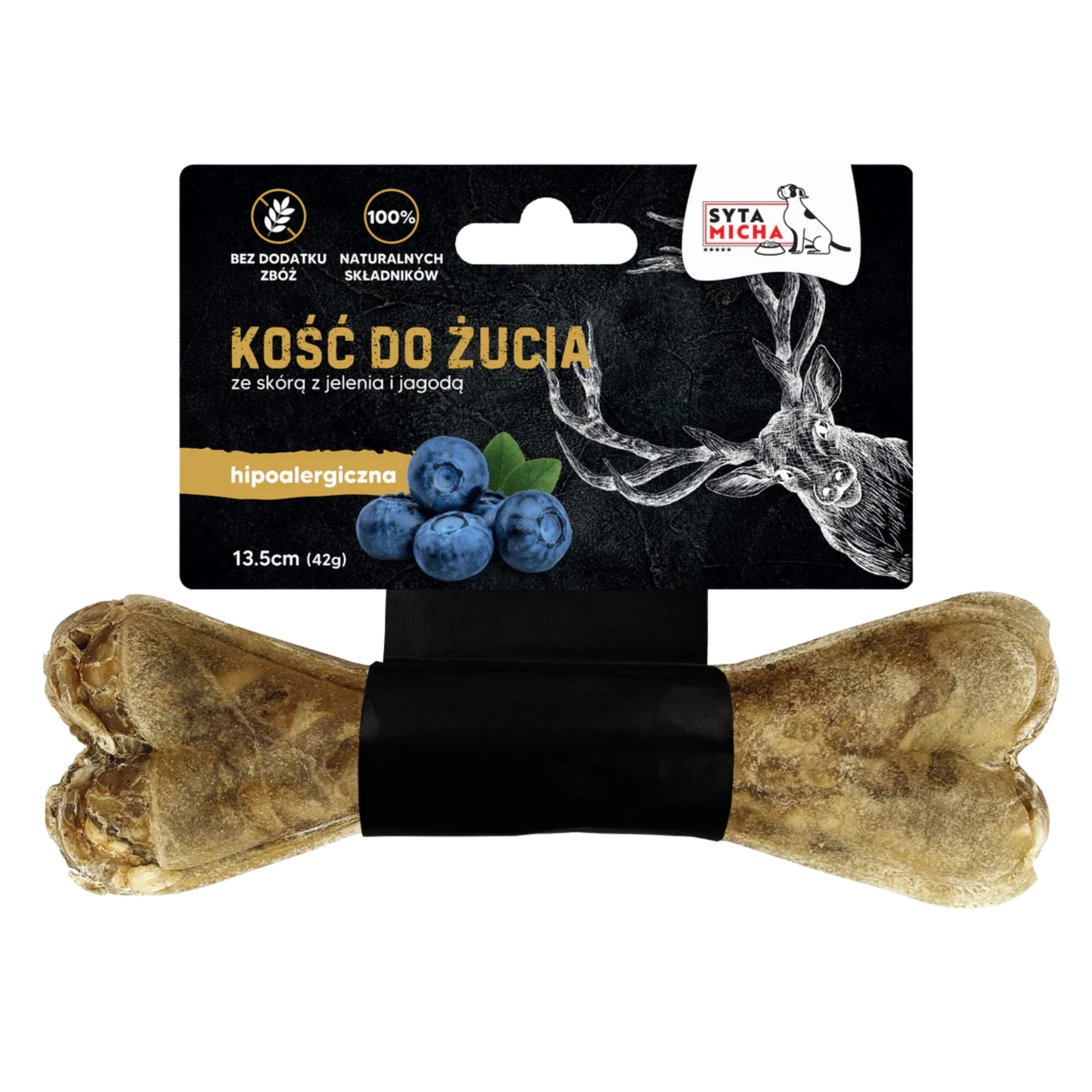 Syta Micha Kość do żucia dla psa hipoalergiczna jeleń 13,5 cm