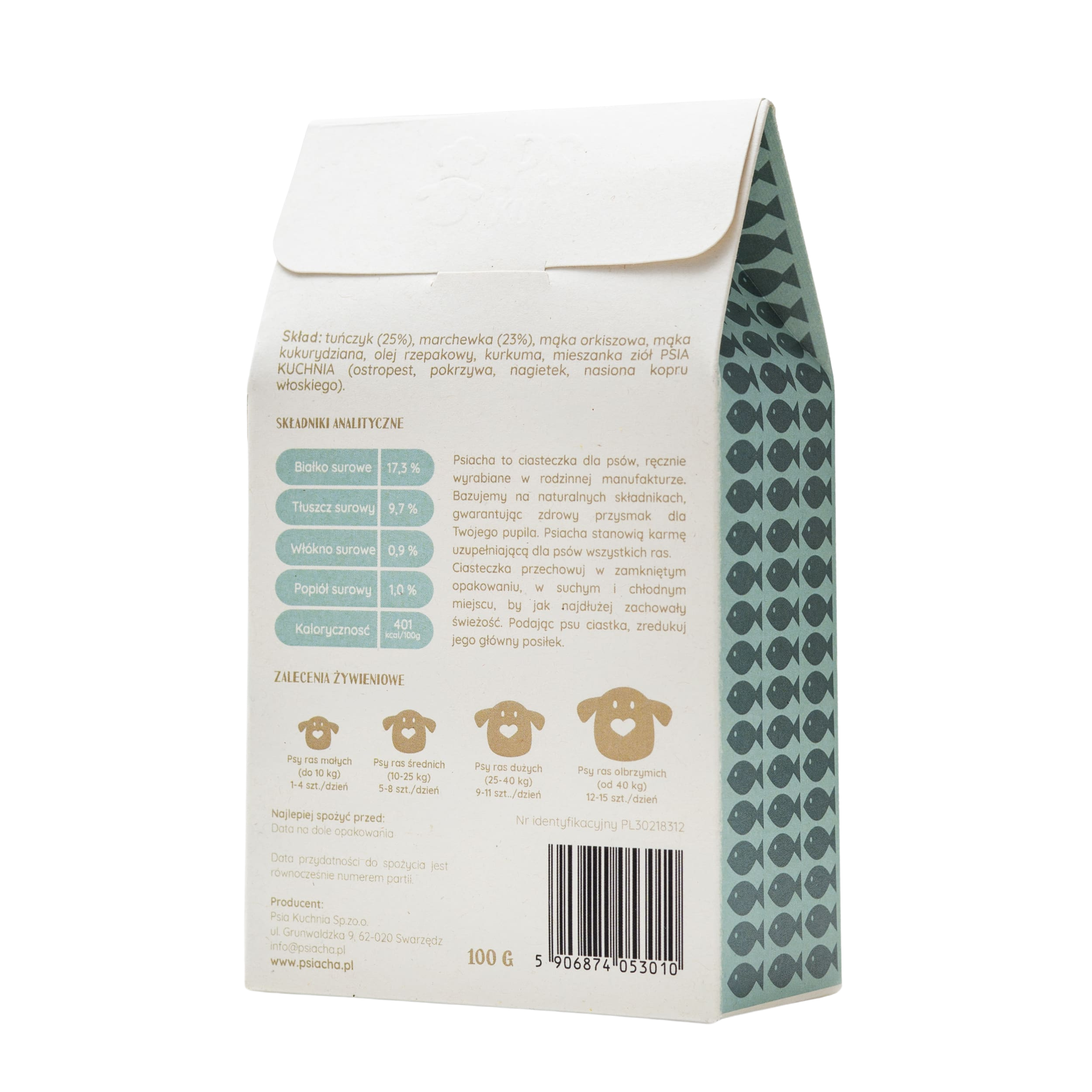 Psiacha z tuńczykiem 100g naturalne przysmaki dla psa