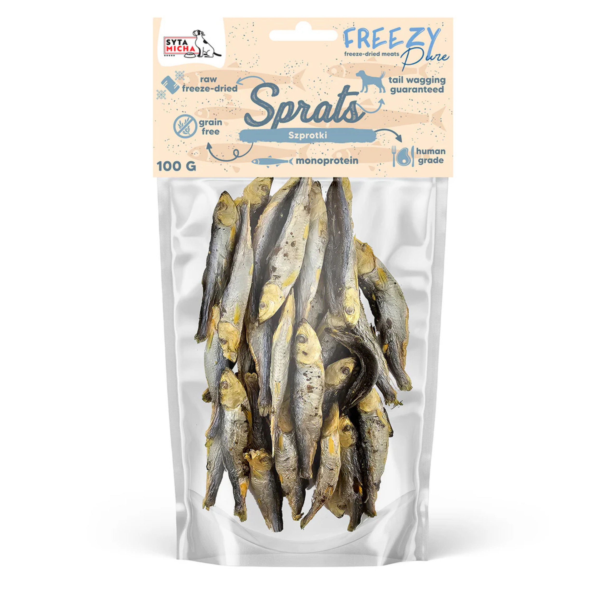 Syta Micha freezy pure liofilizowane całe szprotki 100g